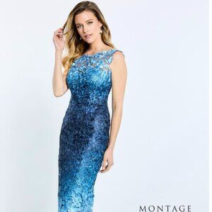 Montage by Mon Cheri, Blue Ombre, MOB dress, Size 14, NWT, M508